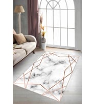Bakır Prizma Kaymaz Tabanlı Makinede Yıkanabilir Halı RV013 - 100 x 160 cm