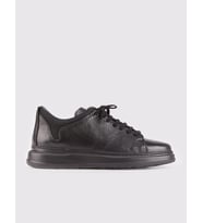 Hakiki Deri Siyah Bağcıklı Sneaker Erkek Spor Ayakkabı