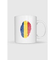 Romania, Flag, Fingerprint Tasarımlı Kupa Bardak