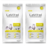 Lavital Somon Balıklı Yavru Kedi Maması 1,5 Kg*2 Adet (Kahverengi)