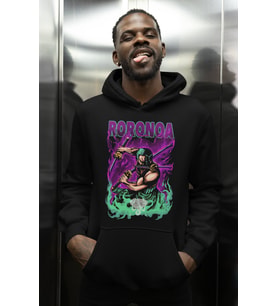 Tasarım Roronoa Zoro Baskılı Unisex Oversize One Piece Anime Karakter Hoodie
