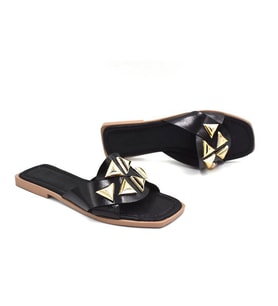 Prego (Oc Shoes) Toroklu Günlük Kadın Terlik SİYAH
