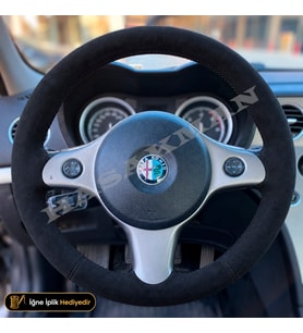 Alfa Romeo 159 Dikme Direksiyon Kılıfı Alcantara Süet Monza Black 939-Distinctive-Progression-Elegance 2005-2011