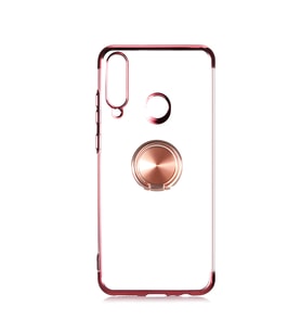 Huawei Y6P Kılıf Gess Kenarları Renkli Yüzük Aparatlı Kılıf (Rose)