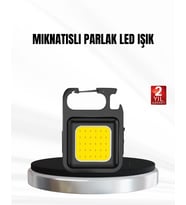 Şarjlı Cob Led Anahtarlık Fener – 4 Modlu, Manyetik Ve Katlanabilir Standlı
