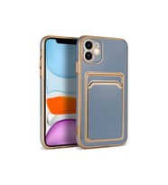 Apple iPhone 11 Uyumlu Kılıf Zore Bark Kartlıklı Kapak (Mavi)