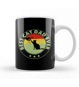 Best Cat Dad Ever Funny Cat Daddy Father Day Vintage 05 Kupa Bardak Porselen