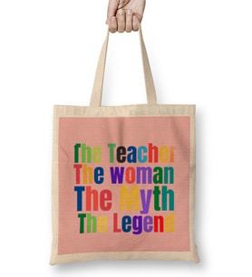 Teacher Gift-Learning Inspire-Science Student School Inspirational KIDS WOMEN Men Bez Çanta Uzun Saplı