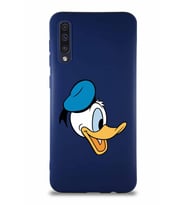 Samsung Galaxy A30S Soft Premier Kapak Donald Duck-F Tasarımlı Silikon Kılıf - Lacivert (Şeffaf)