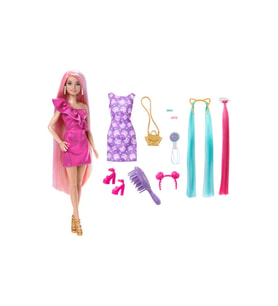 Barbie Upuzun Muhteşem Saçlı Bebekler Pembe Saçlı HKT95  JDC85