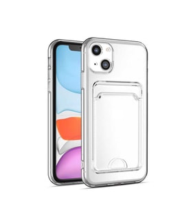 Apple iPhone 13 Kılıf Setra Kartlıklı Şeffaf Silikon Kılıf (Renksiz)