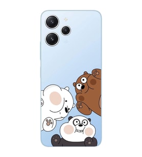 Xiaomi REDMI 12 Uyumlu Kafadar Ayılar Desenli Şeffaf Telefon Kılıfı