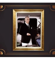 Altın Varaklı Çerçeveli Paspartulu Atatürk Tablo nl02A525 (Gold)