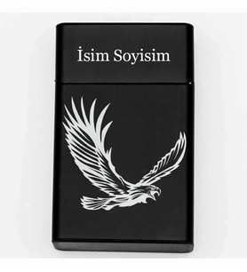 Kartal Desenli Metal Tabaka – Kişiye Özel İsimli Hediyelik M73