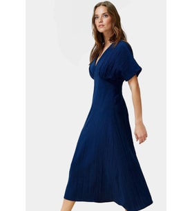 Dokuma Polyester Maxi Elbise A Kesim V Yaka Rahat Yazlık Günlük Kullanım İçin Yüksek Kalite