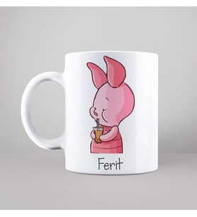 Winnie The Pooh Piglet Tasarımlı Kupa Kişiye Özel