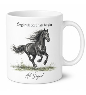 Binicilik Kulübü Jokeylerine Dört Nala Özgürlük At Binici Kupa Bardak Hediye