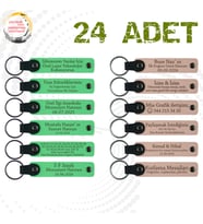 F Yeşili & Pudra, Düğün Misafirlerine Özel Armağan 24’lü Set, Kişiselleştirilebilir Deri Hediyelik