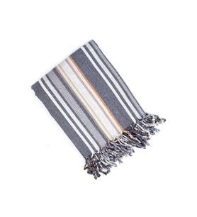 Mandaş Cotton Pamuk Keten Peştemal (100x180)-Tamara (Gri)