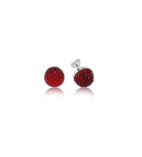 pilelistore 925 Ayar Gümüş Kırmızı Çivili Küpe