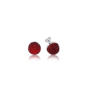 pilelistore 925 Ayar Gümüş Kırmızı Çivili Küpe