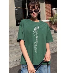Unisex Butterfly Song Baskılı T-shirt (Yeşil)
