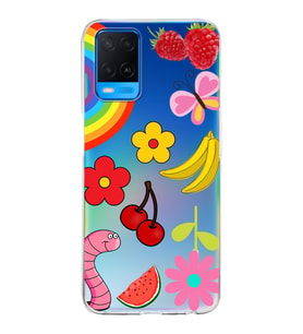 PrintiFy Oppo A54  ile Uyumlu 1mm Slim Fit Water Color 5 Baskılı Şeffaf  Kılıf