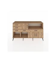 Kronos Konsol 2 Raflı 5 Çekmeceli 3 Kapaklı 176x59x99 Çam-Çam
