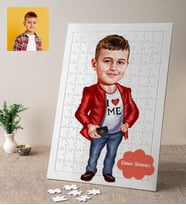 Karikatürlü Karizmatik Erkek Çocuk Kişiye Özel Puzzle