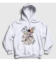 Presmono Unisex Beyaz Niupi Futbol Anime Kaptan Captain Tsubasa Kapüşonlu Sweatshirt 325547tt