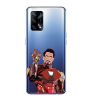 Oppo A74 Uyumlu Iron Man Desenli Şeffaf Telefon Kılıfı
