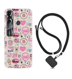 Tecno Spark 6 6 Go 8C 8 Pro 7 7 Pro Kılıf Boyun Askılı Silikon Donut Flamingo 1415