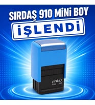 Sırdaş 910 Otomatik Kaşe Mini Boy İŞLENDİ Kaşesi Mavi Kasa Mavi Baskı