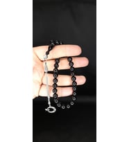 Çubuk Kehribar Tesbih Küre Kesim Siyah Renk T-376 (Çok Renkli)