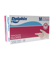 Dolphin Pudrasız Vinil Vinyl Tek Kullanımlık Eldiven Şeffaf Medium Orta Boy - 100'lü 20 Paket -Koli