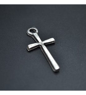 Minimal Haç Kolye Ucu - Antik Gümüş Kaplama - Kod:34