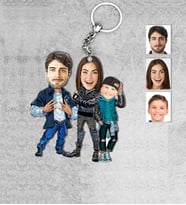 Kişiye Özel Aile Ahşap Anahtarlık-21