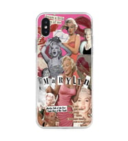 Iphone X ve XS Uyumlu Monroe Kolaj Tasarımlı Şeffaf Telefon Kılıfı