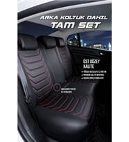 Alfa Romeo Tonale Uyumlu Lüx Deri Oto Koltuk Kılıfı Ön Arka Takım Antalya Serisi SİYAH KIRMIZI