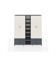 Hyperion Dolap 13 Raflı 6 Çekmeceli 2 Askılı 220x44x243 Antrasit-Aytaşı/Antrasit