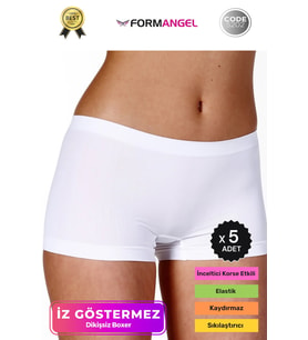 #KadınBoxer Toparlayıcı Şekillendirici Seamless Kaymaz Kadın Dikişsiz Boxer İç Çamaşırı - 5 Adet