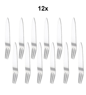 Paslanmaz Çelik 12 Adet 11,5 cm Üç Dişli  Meyve Tatlı Ve Kek Çatalı cin745by-12