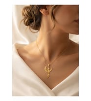 925 Ayar Gümüş Zarif Anka Kuşu Kolye.rose.gold.rodaj Renk Seçeneği