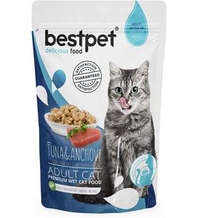 Yetişkin Kediler İçin, Tahılsız, Jöle İçinde Tuna Ve Hamsi Parça Etli Yaş Mama, 85 g x 24 Adet