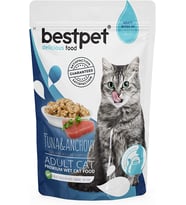 Yetişkin Kediler İçin, Tahılsız, Jöle İçinde Tuna Ve Hamsi Parça Etli Yaş Mama, 85 g x 24 Adet