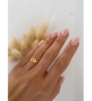 Glorria Kişiye Özel Minimal Gotik Harf Gümüş Yüzük (Çok Renkli)