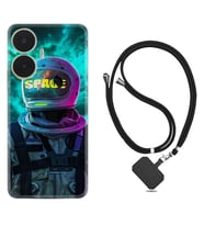Realme C55 Kılıf Resimli Boyun Askılı İpli Desenli Silikon Series Space 1854