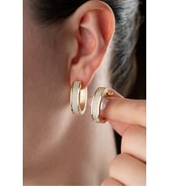 925 Ayar Gümüş Taşlı Halka Küpe