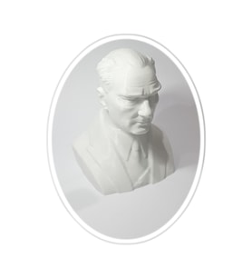 Beyaz Plastik Atatürk Heykeli Biblo 10.5x 8.5 cm Özel Tasarım