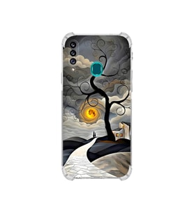 PrintiFy Samsung Galaxy A20s ile Uyumlu Simya Serisi Sarmal Yolculuk Tasarımlı Uv Baskılı Köşe Korumalı Antişok Kılıf
